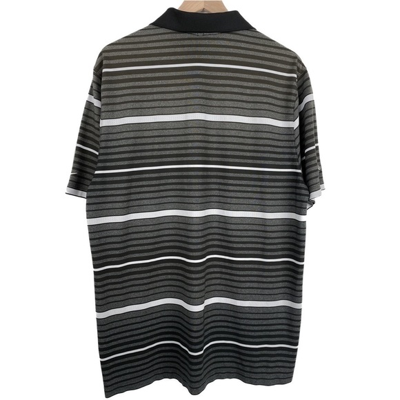 Nike Golf Men's Dry-Fit Tour Performance Striped Athletic Polo, Black Grey - XL - Picture 6 of 9